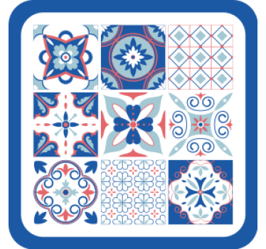 Fliesen untersetzer mit geometrischen mustern - TenStickers