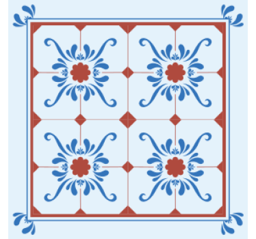 Fliesen untersetzer mit dekorativem blumenmuster - TenStickers