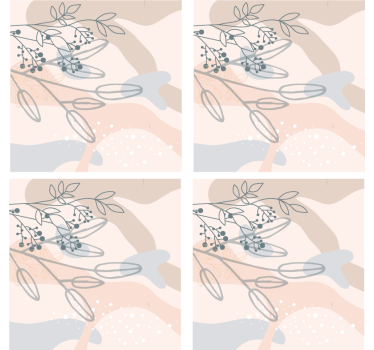 Untersetzer mit floralen abstrakten mustern - TenStickers