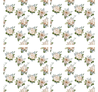 Untersetzer mit floralem muster auf weißem hintergrund - TenStickers