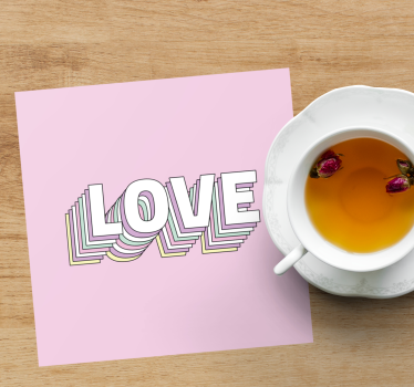 Bierdeckel Sprüche rosa und weiße liebestypografie - TenStickers