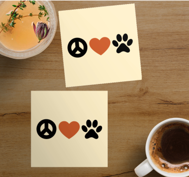 Bierdeckel sprüche frieden liebe tiere - TenStickers