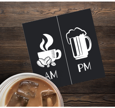 Bierdeckel sprüche für morgenkaffee und abendbier - TenStickers