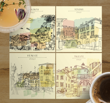 Bierdeckel sprüche italienische stadtlandschaften - TenStickers