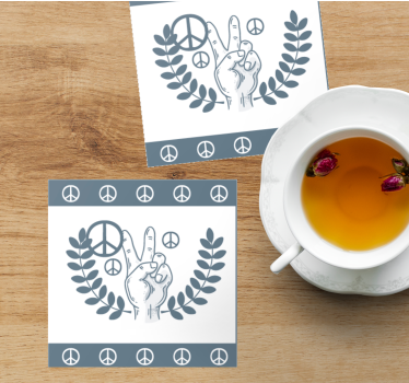 Bierdeckel sprüche mit friedenshand siegzeichen - TenStickers