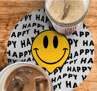 Bierdeckel sprüche mit smiley und glück - TenStickers