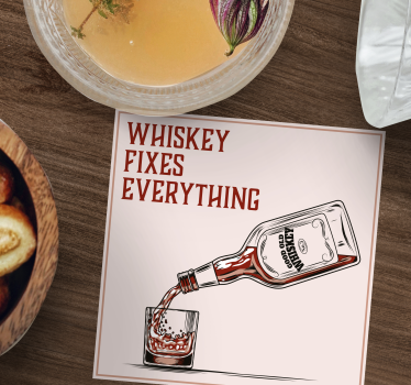 Bierdeckel sprüche mit whiskey einschenken visual - TenStickers