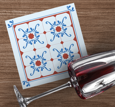 Fliesen untersetzer mit dekorativem blumenmuster - TenStickers
