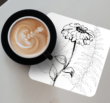 Untersetzer mit botanischer linienkunst - TenStickers