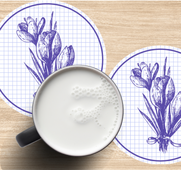Untersetzer mit eleganter botanischer illustration - TenStickers