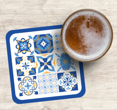 Untersetzer mit geometrischen blauen mustern - TenStickers