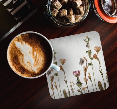Untersetzer mit getrocknetem blumenarrangement - TenStickers