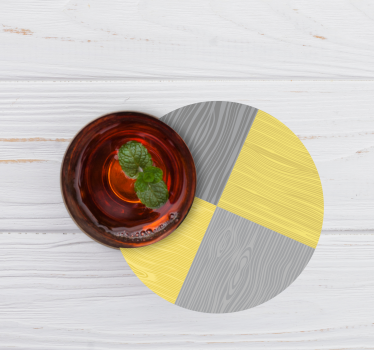 Untersetzer mit holzmaserung im kreisdesign - TenStickers