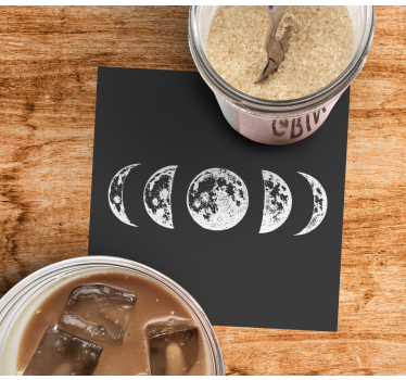 Untersetzer mit illustrationen der mondphasen - TenStickers