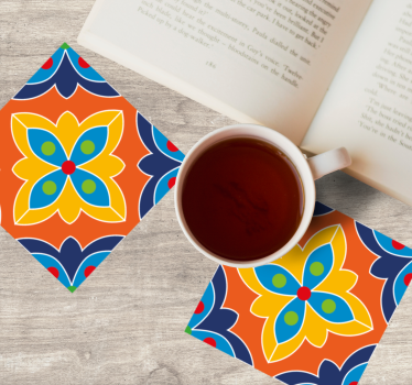 Untersetzer mit lebendiger blumenillustration - TenStickers