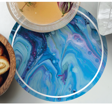 Untersetzer mit wirbelndem blauen muster - TenStickers