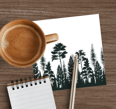 Untersetzer silhouette von hohen kiefern - TenStickers