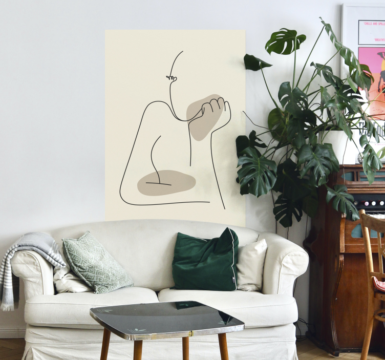 Poster Abstrakte Strichzeichnung Frau - TenStickers