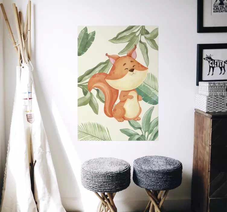 Poster Fuchs im Dschungel - TenStickers