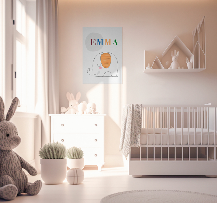 Poster Kinderzimmer benutzerdefinierte Baby-Elefant - TenStickers