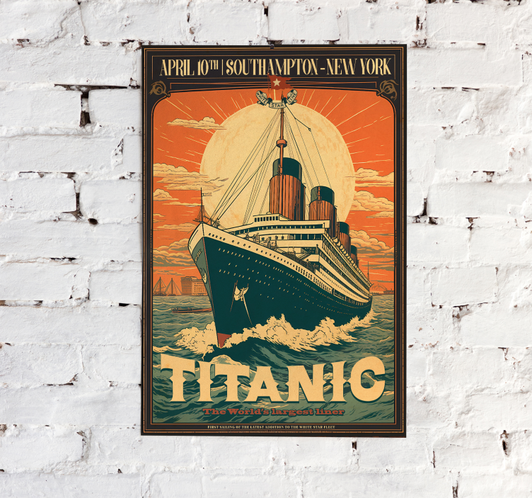 Vintage Poster die Jungfernfahrt der Titanic - TenStickers