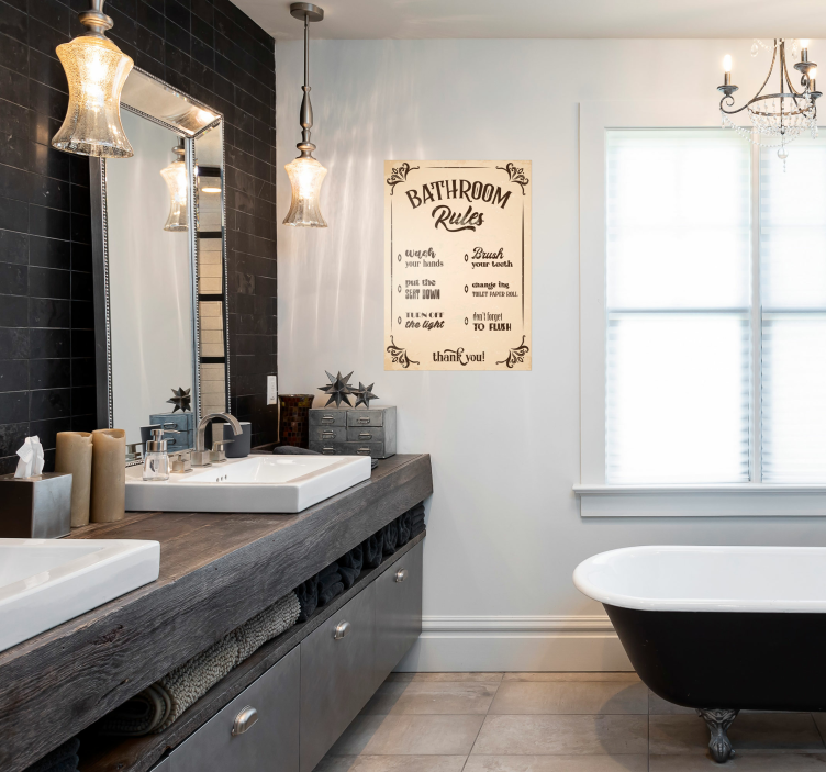 Poster Badezimmer badregeln - TenStickers