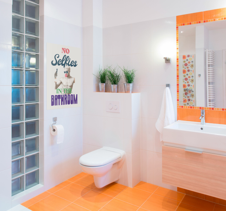 Poster Badezimmer keine Selfies - TenStickers