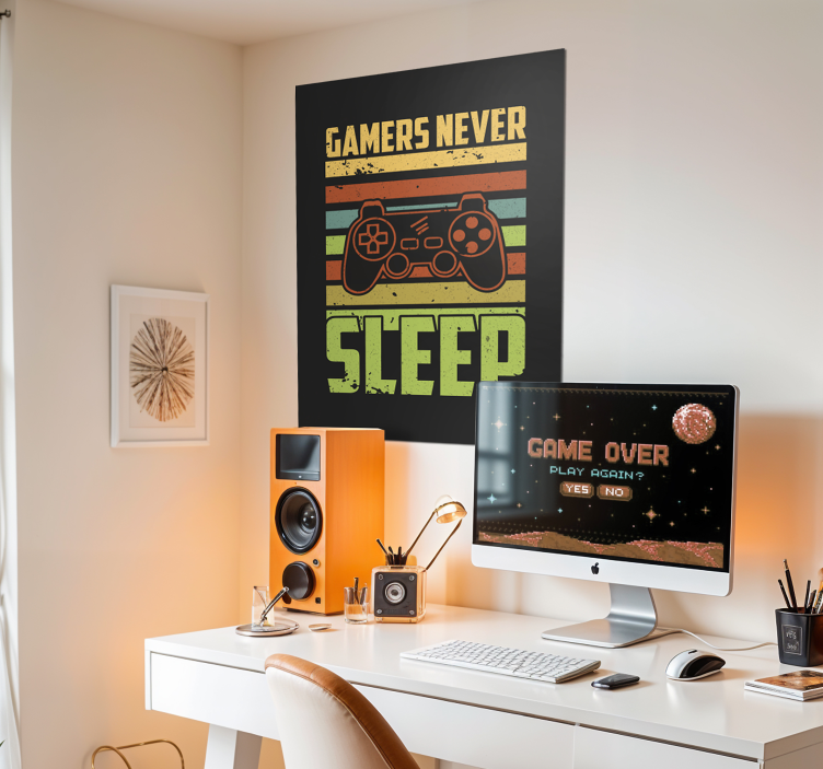 Gaming Poster Gamers Never Sleep - TenStickers