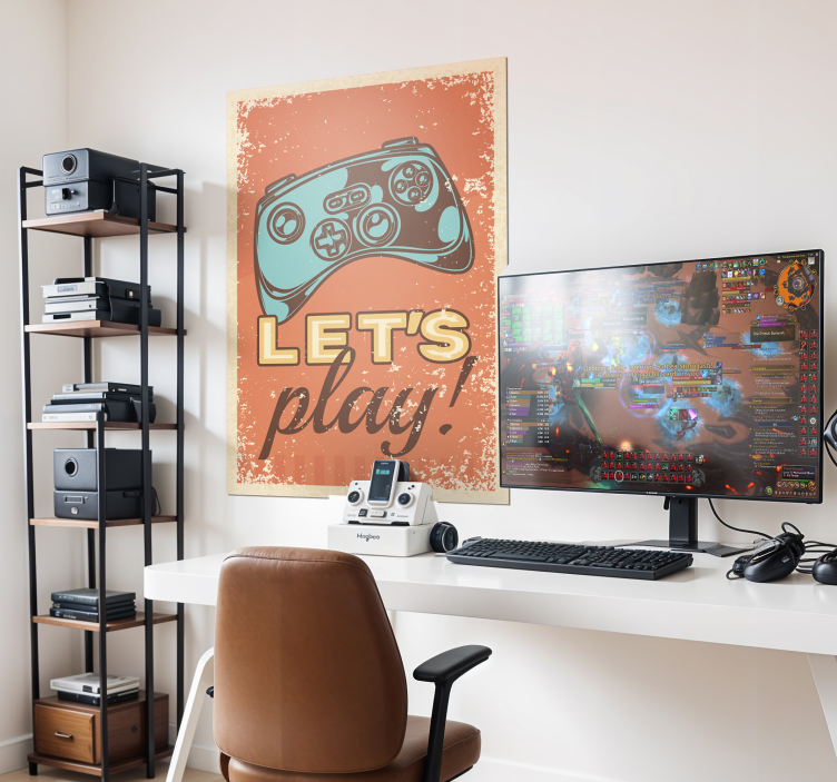 Gaming Poster Let's Play! - TenStickers