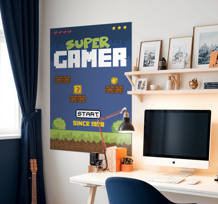 Gaming Poster super gamer im retro-stil - TenStickers