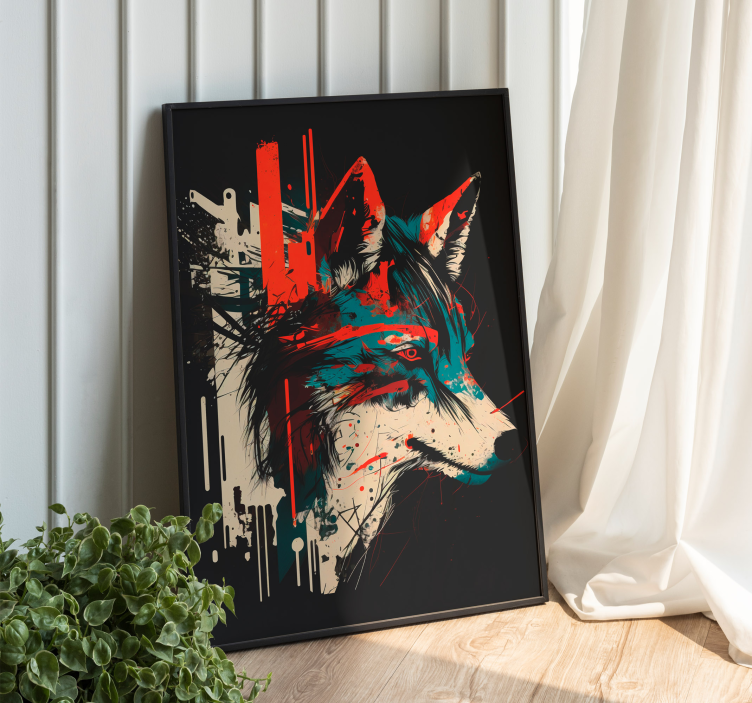 Poster abstrakter Wolf Design - TenStickers
