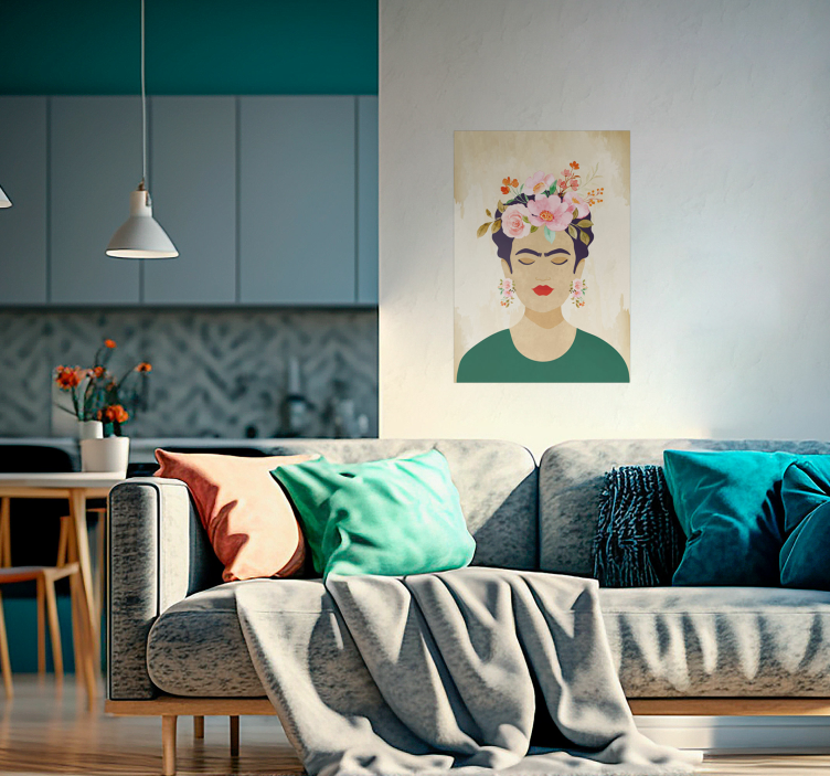 Kunstdrucke Frau mit Blumen - TenStickers