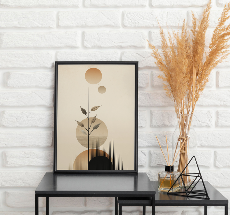 Minimalistisches Poster abstrakte boho-pflanze - TenStickers