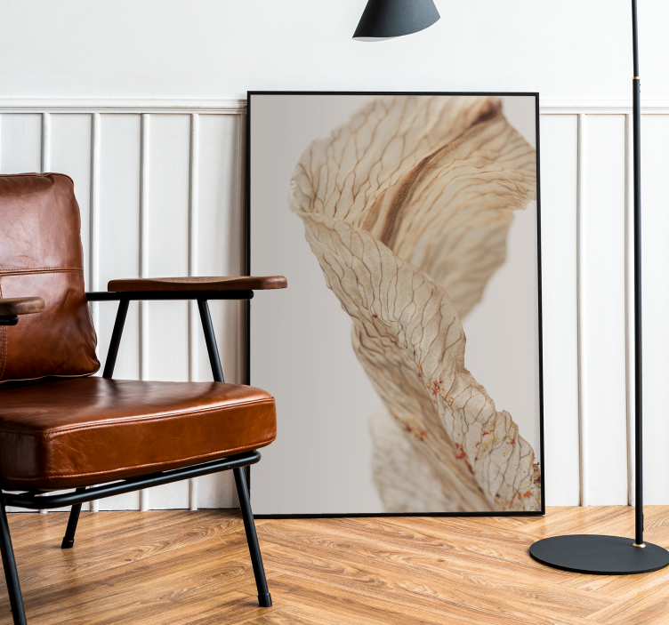 Minimalistisches Poster makrofoto eines blattes - TenStickers