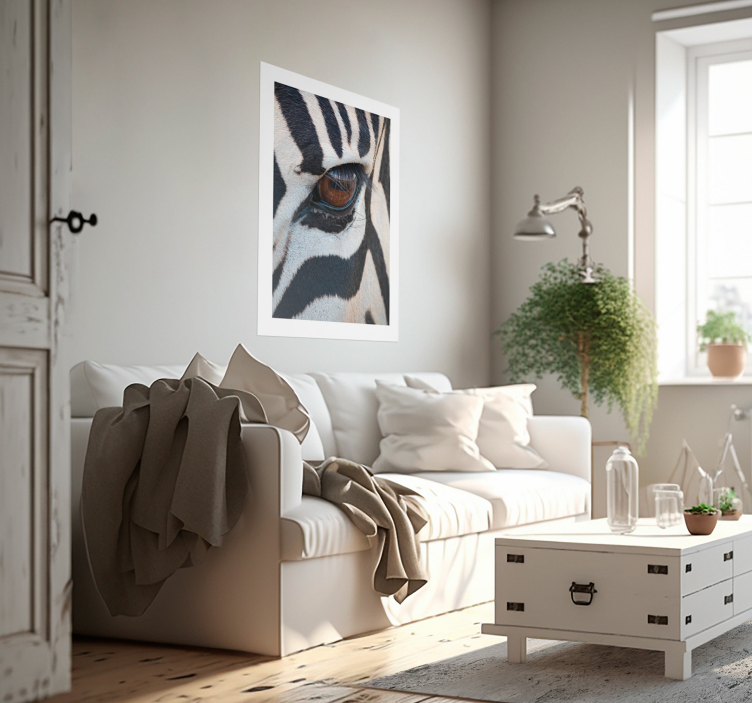 Poster Tiere Auge des Zebras - TenStickers