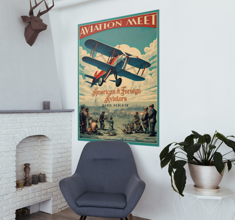Vintage Poster aviation Treffen - TenStickers