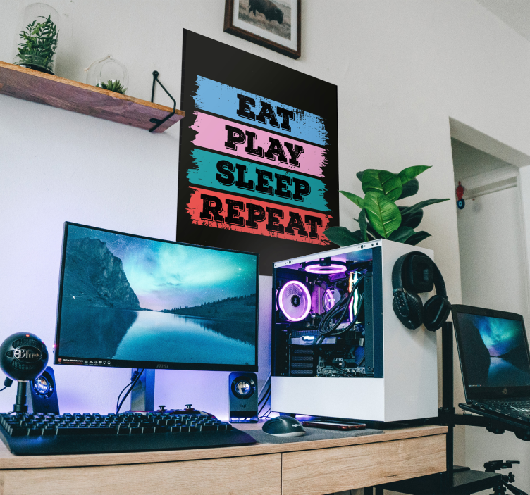 Poster Eat, Play, Sleep, Repeat - TenStickers