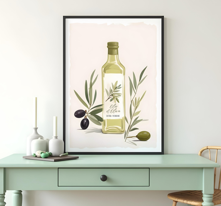 Poster flasche olivenöl - TenStickers