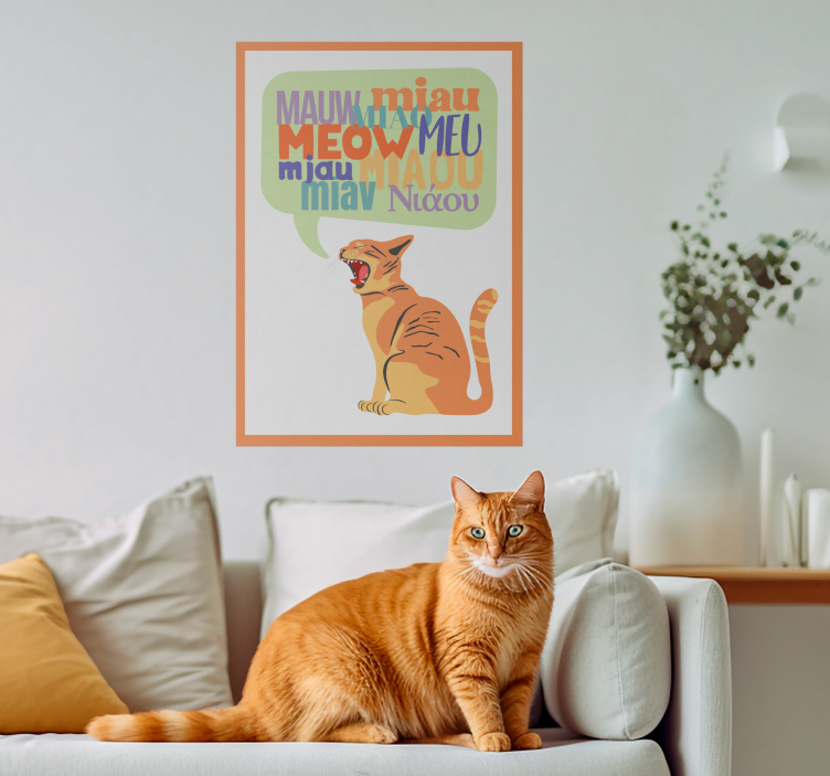 Poster Kinderzimmer katzen miauen - TenStickers