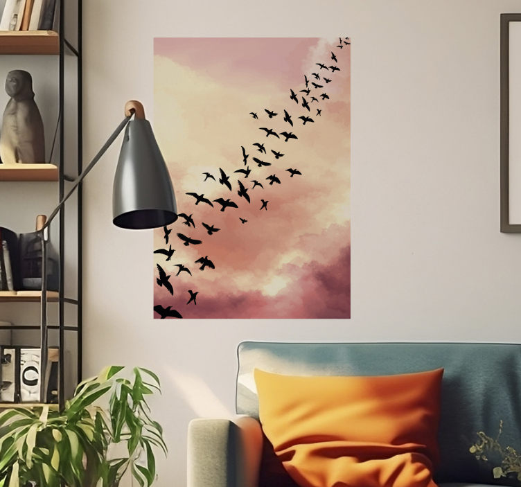 Poster Wohnzimmer fliegende Vögel - TenStickers