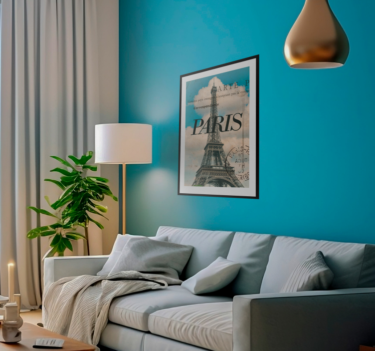Poster Wohnzimmer Paris Design - TenStickers