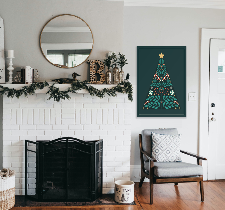 Poster geschmückter Weihnachtsbaum - TenStickers