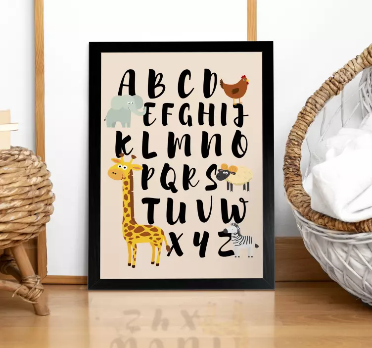 Poster Kinderzimmer Alphabet mit Tieren - TenStickers