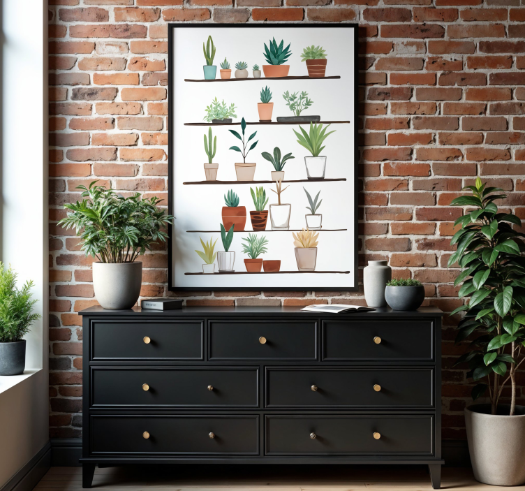 Poster künstlerische Zeichnung pflanzen - TenStickers