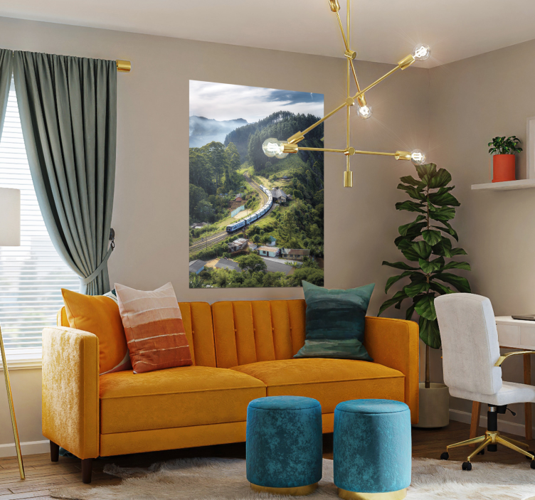 Poster Landschaft mit Zug - TenStickers