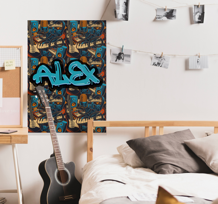 Poster Personalisiertes Graffiti Musik - TenStickers