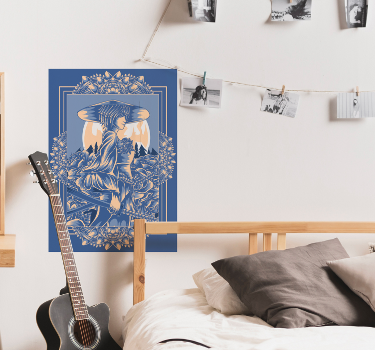 Poster Samurai Anime Frau - TenStickers