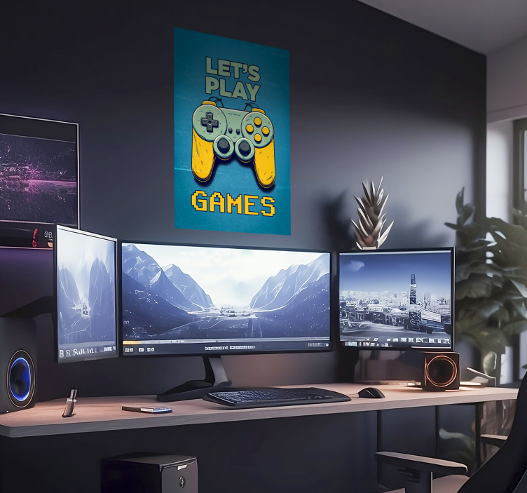 Jugendzimmer Poster lasst uns Spiele spielen! - TenStickers