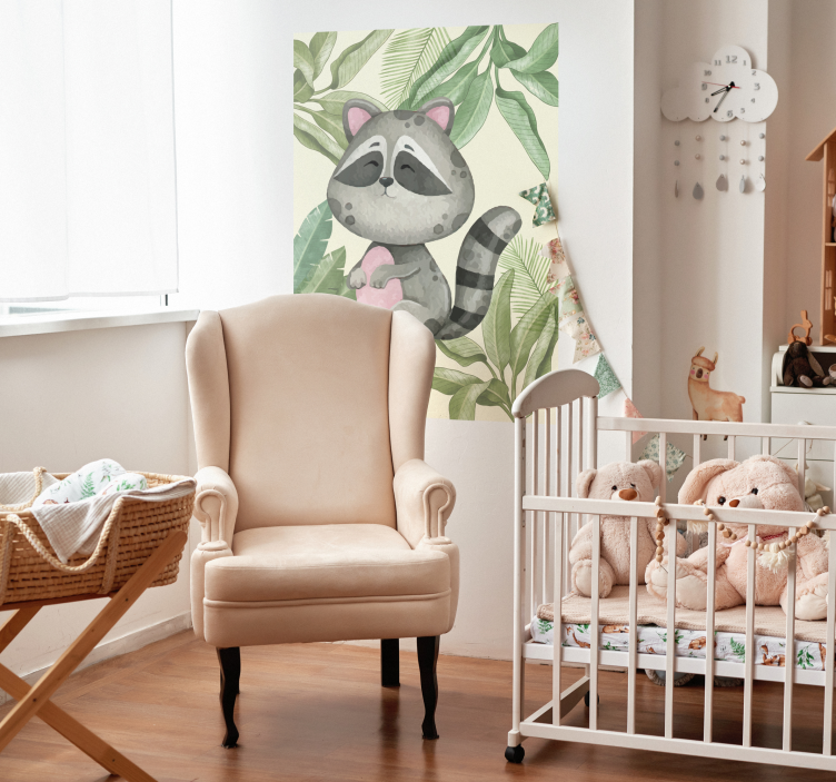 Poster Waschbär im Dschungel - TenStickers