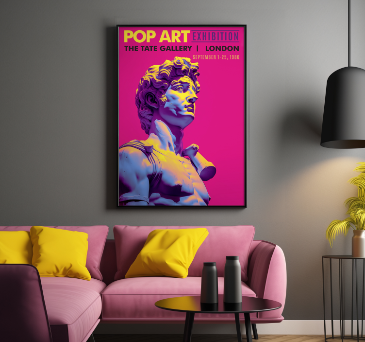 Poster Wohnzimmer Pop Art Ausstellung - TenStickers